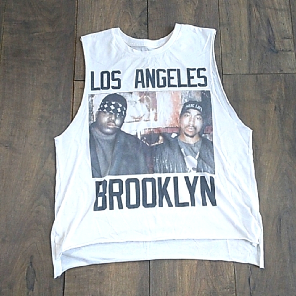 VTG 90S STYLE ORIGINAL FLAVOR TUPAC BIGGIE LA BROOKLYN COTTON TANK MENS M